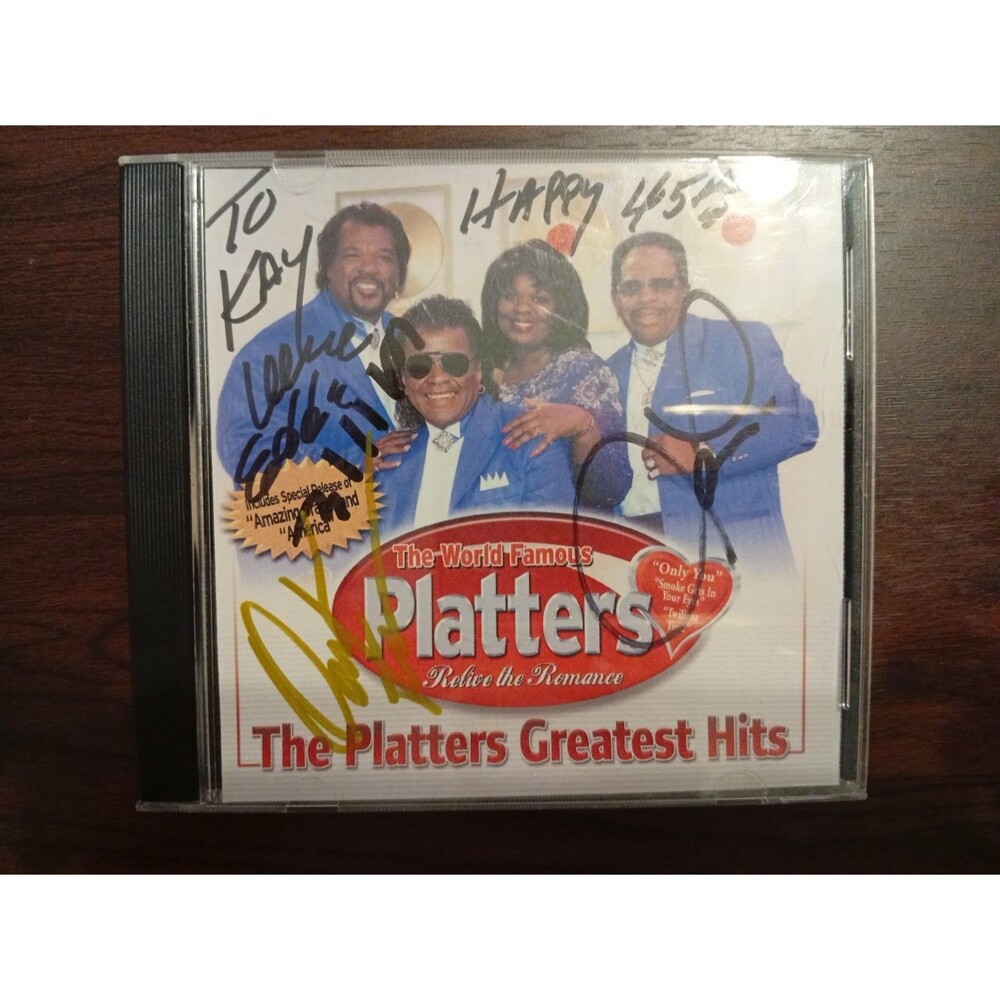 The World Famous Platters Greatest Hits Live CD 2002 Signed By The Members